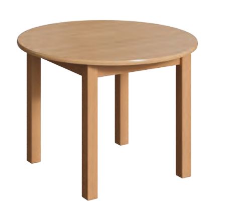 Holztisch - Rundtisch aus Buche Massivholz, Tischbeine Quadratprofil 50 x 50 mm