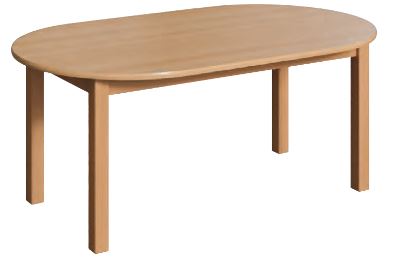 Holztisch - Ovaltisch aus Buche Massivholz, Tischbeine Quadratprofil 50 x 50 mm
