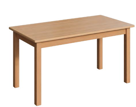 Holztisch - Recktecktisch aus Buche Massivholz, Tischbeine Quadratprofil 50 x 50 mm